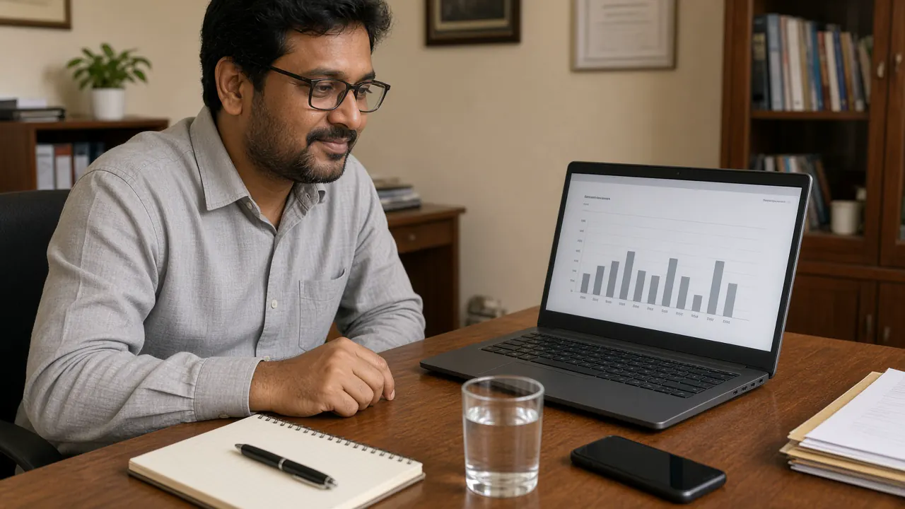 Business owner reviewing a simple digital business tool